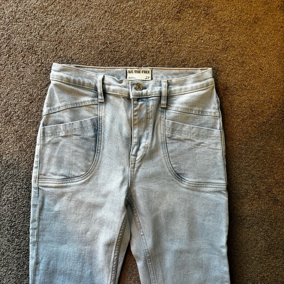 NWT Free People Aiden Slim Boot Jean Totally Buggin Blue Size 26 - Picture 6 of 12